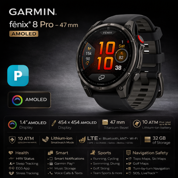 Gallery Image for Garmin Fenix 8 Pro Review Specifications